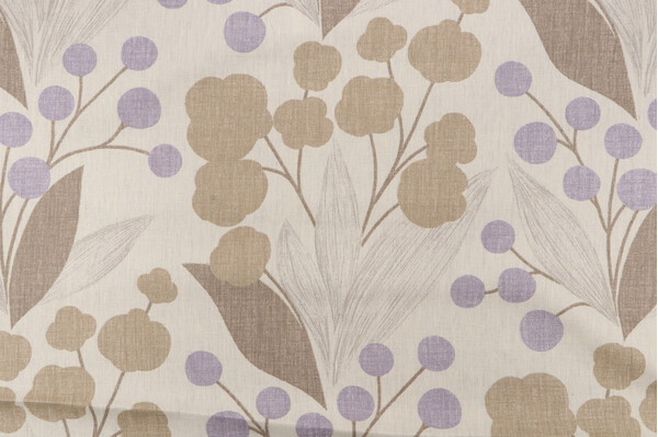 Echo Capparis Printed Linen Drapery Fabric in Lilac for Kravet CLOSEOUT 
