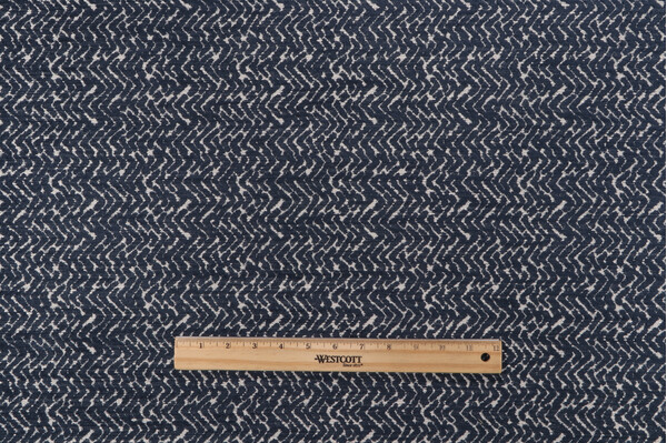 Wavy Woven Chenille Upholstery Fabric in Indigo 