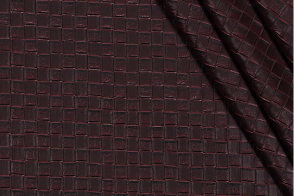 Basketweave Vinyl Upholstery Fabric in Brown 