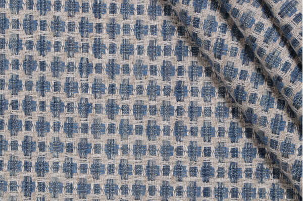 Tendy Woven Upholstery Fabric in Denim