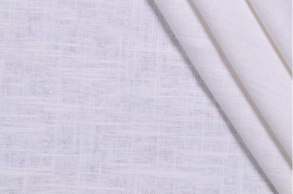 Wexford Linen Woven Decorator Fabric in Snow