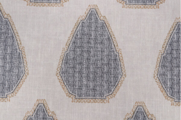 Ogden Printed Decorator Fabric in Black Pepper