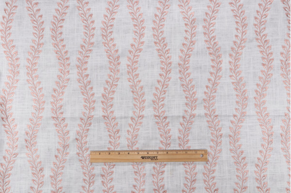 Bergamo Embroidered Drapery Fabric in Rose