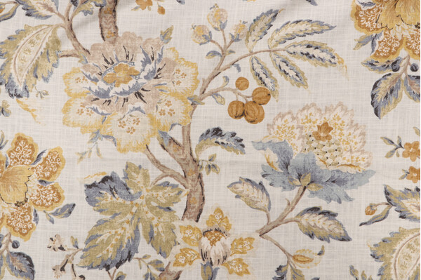 Click for 2.75 Yards P Kaufmann Secret Garden Printed Linen Blend Drapery Fabric in Mist P Kaufmann Secret Garden Printed Linen Blend Drapery Fabric in Mist