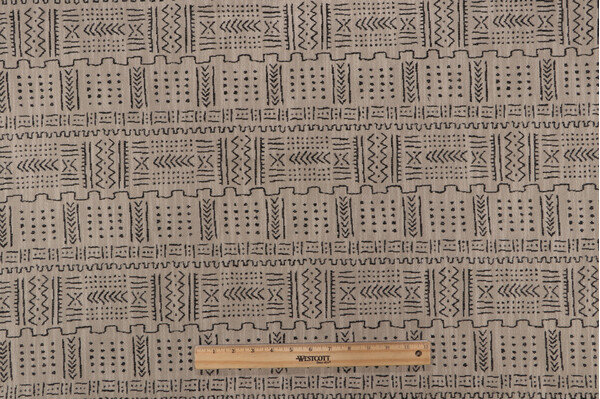 Tribal Woven Upholstery Fabric in Black