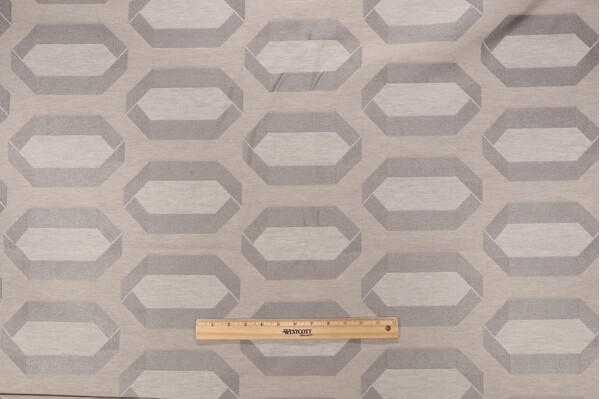 Geo Woven Upholstery Fabric in Stone