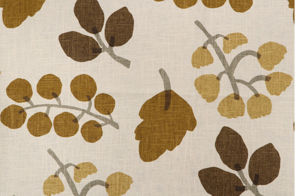 Richloom Foliage Printed Linen Blend Drapery Fabric in Autumn