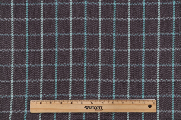 Check Woven Upholstery Fabric in Blue/Grey