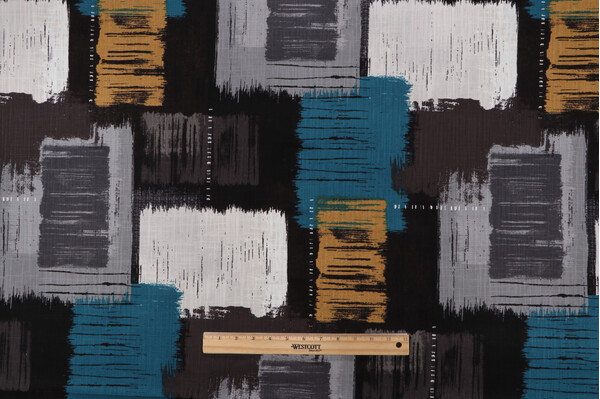 Covington Beyond Printed Cotton Drapery Fabric in 945-Gunmetal