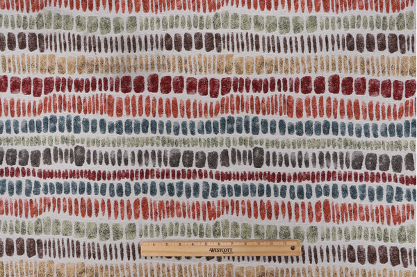 Geo Stripe Tapestry Upholstery Fabric in Fiesta