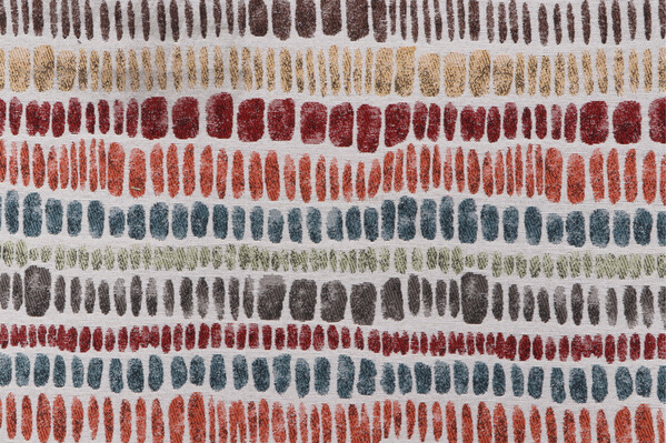 Geo Stripe Tapestry Upholstery Fabric in Fiesta