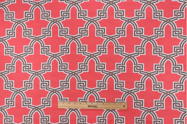 Premier Prints Printed Cotton Drapery Fabric in Coral