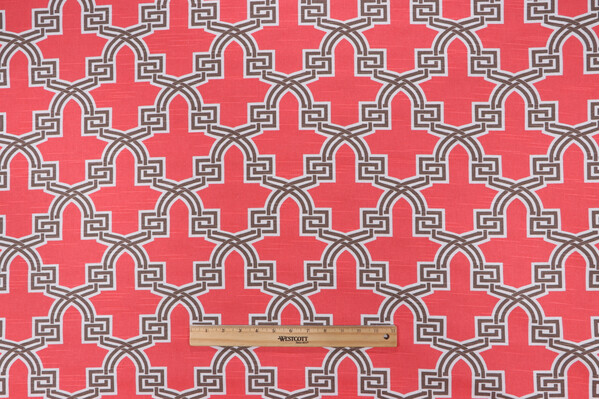 Premier Prints Printed Cotton Drapery Fabric in Coral
