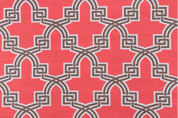 Premier Prints Printed Cotton Drapery Fabric in Coral