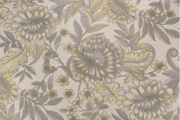 Lacefield Tropical Floral Printed Drapery Fabric in Sterling