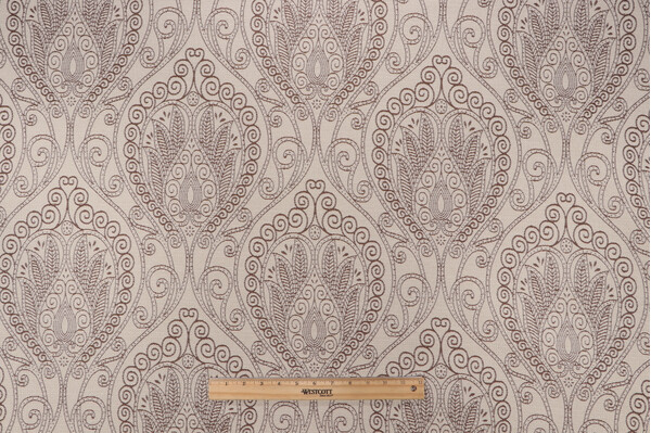 Medallion Woven Upholstery Fabric in Brown