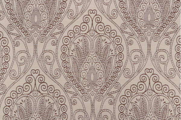 Medallion Woven Upholstery Fabric in Brown