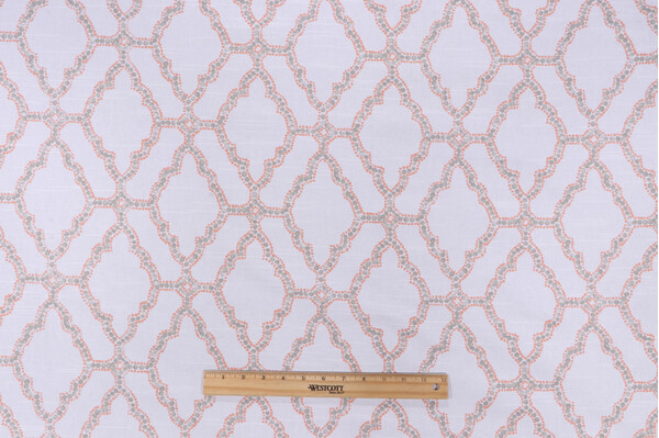 Lacefield Kai Printed Cotton Drapery Fabric in Apricot