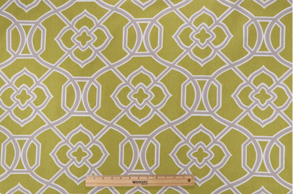 Richloom Trellis Printed Cotton Drapery Fabric in Green