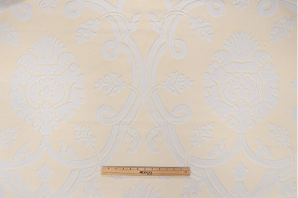 Fonthill Velours Savoie Velvet Upholstery Fabric in Cream