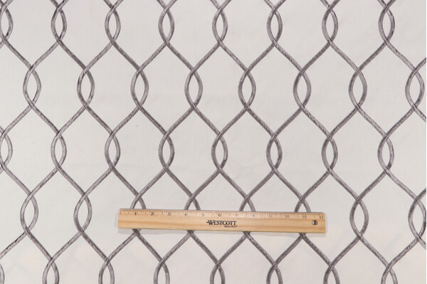 Conley Embroidered Decorator Fabric in Pewter