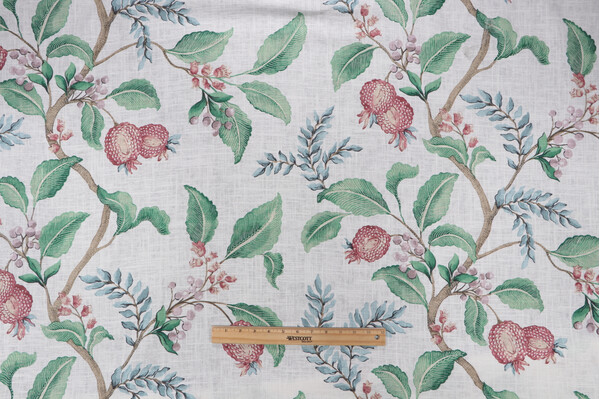 Kendall Wilkinson Tylan Printed Linen Drapery Fabric in Plum for Fabricut