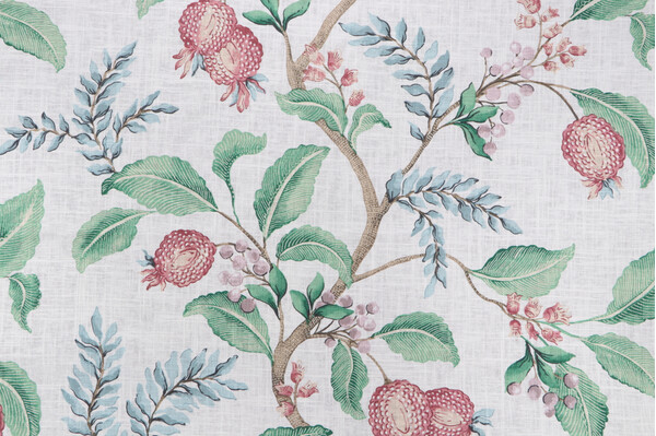 Kendall Wilkinson Tylan Printed Linen Drapery Fabric in Plum for Fabricut