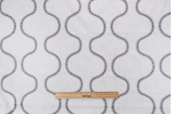 Richloom Arthur Embroidered Drapery Fabric in Slate