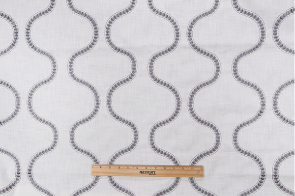 Richloom Arthur Embroidered Drapery Fabric in Slate