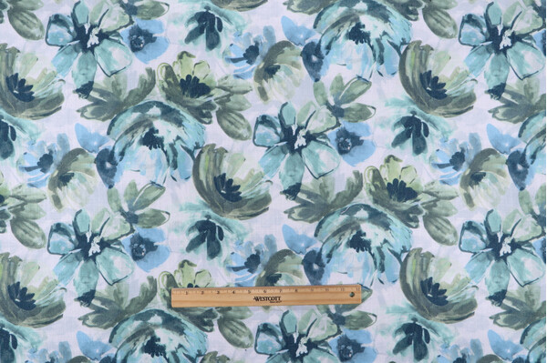 Crypton Florescence High Performance Printed Decorator Fabric in Leaf