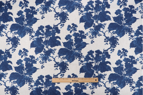 Crypton Briar High Performance Printed Chenille Upholstery Fabric in Indigo