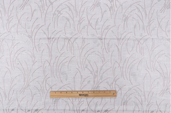 Minnie Embroidered Drapery Fabric in Pebble