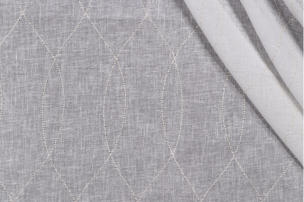 1 Yard Bigelow Sheer Embroidered Drapery Fabric in Snowflake