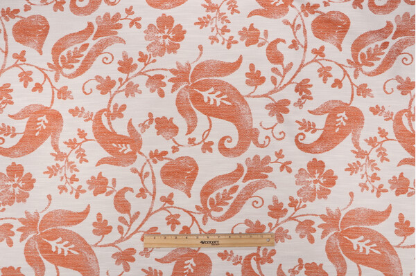 Brigitte Woven Upholstery Fabric in Orange 