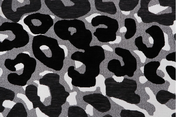 Camouskin Woven Chenille Upholstery Fabric in Black & White 