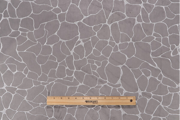 Covington Dare Embroidered Velveteen Decorator Fabric in 9-Graphite 