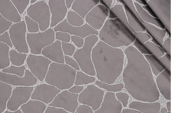 Covington Dare Embroidered Velveteen Decorator Fabric in 9-Graphite 