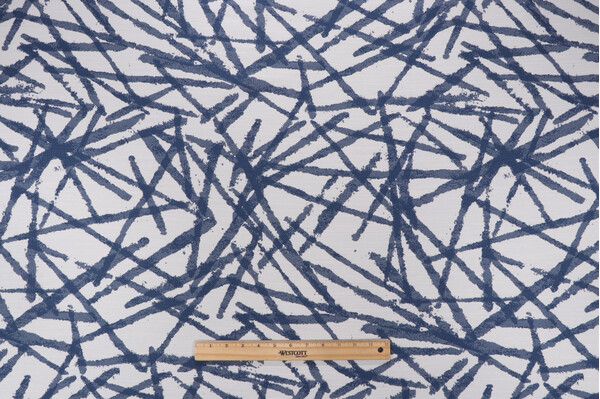 Sample of Pop Off Woven Upholstery Fabric in Indigo 