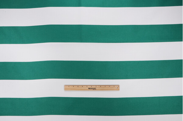 Sunbrella Cabana Stripe Woven Solution Dyed Acrylic Outdoor Fabric in Emerald