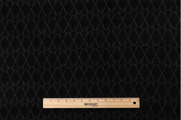 Puff Diamond Woven Chenille Upholstery Fabric in Midnight