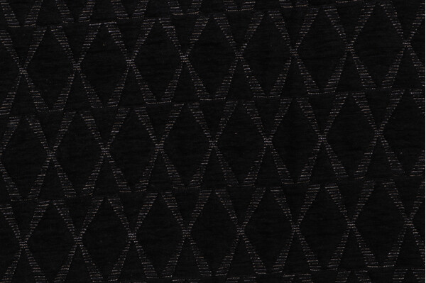 Puff Diamond Woven Chenille Upholstery Fabric in Midnight