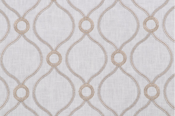 PK Lifestyles Curveball Embroidered Drapery Fabric in Smoke