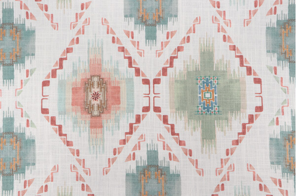 Belle Maison Printed Drapery Fabric in Red/Multi