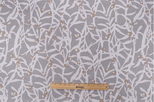 PK Lifestyles Origami Branch Printed Cotton Drapery Fabric in Platinum