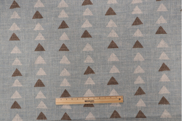 PK Lifestyles Nomadic Triangle Printed Cotton Blend Drapery Fabric in Seaglass