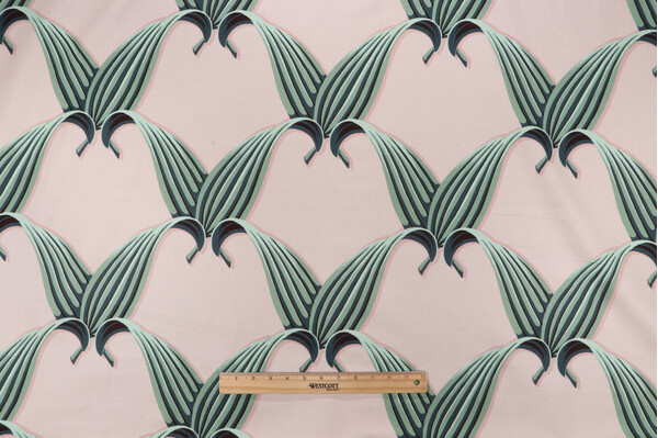 Novogratz Ombre Palm Printed Cotton Drapery Fabric in Blushing