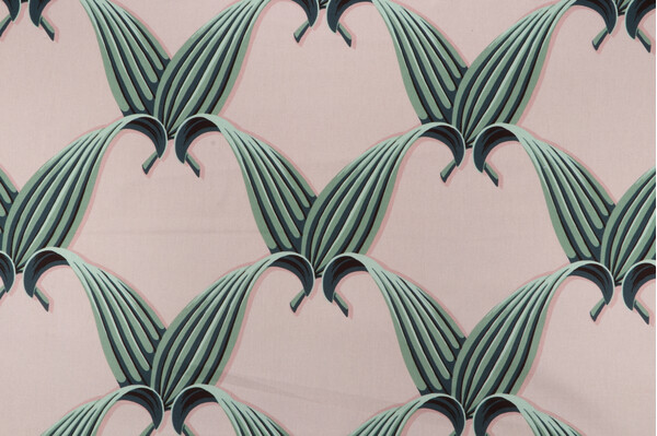 Novogratz Ombre Palm Printed Cotton Drapery Fabric in Blushing