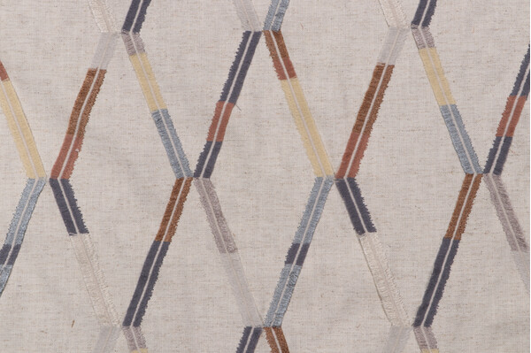 Richloom Trelise Embroidered Drapery Fabric in Desert 