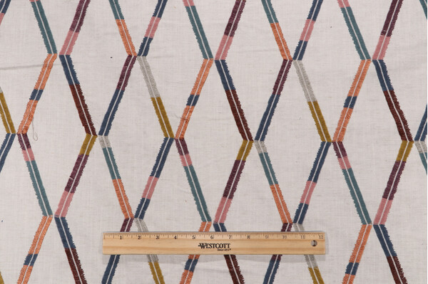 Richloom Trelise Embroidered Drapery Fabric in Festive 