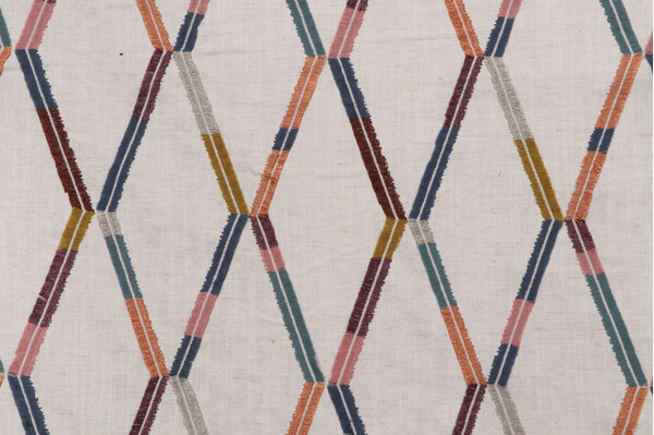 Richloom Trelise Embroidered Drapery Fabric in Festive 